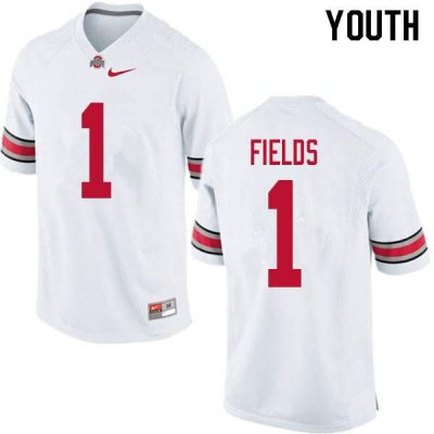 Youth NCAA Ohio State Buckeyes Justin Fields #1 College Stitched Authentic Nike White Football Jersey ZB20U40LN